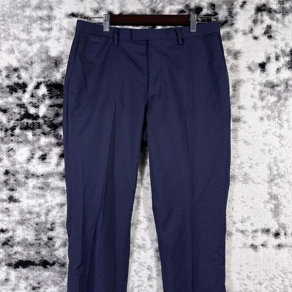 Banana Republic Marzotto Pants Mens Size 31x30 Navy Blue Super 120s Wool Stretch